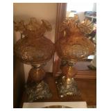 Vintage Amber Glass Lamps