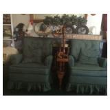 (2) Recliners - Spinning Wheel Lamp