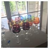 Bohemian Cut glass Wine glasses