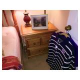 Pair oak side tables