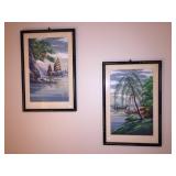 Bamboo framed japanese prints
