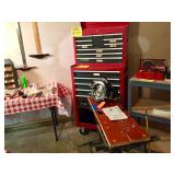 workmate, tool chest and power tools