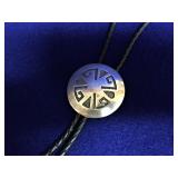 Overlaid sterling silver Native hand made Bolo Tie