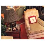 Two side chairs and table