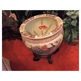 Large Oriental Fish vase and stand