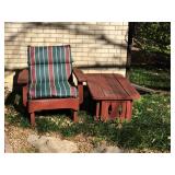 Redwood chair and table