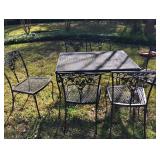 Beautiful metal outdoor table and six chairs