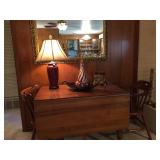 Drop leaf table and six chairs