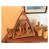 Bamboo Nativity Set from Potzu Studios in Taiwan - 1960