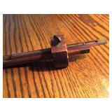 Vintage Stanley Depth gauge - wood and brass