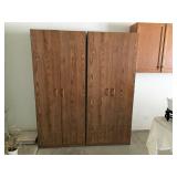 Two wooden storage cabinets