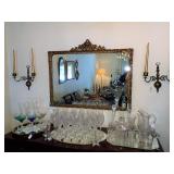 Crystal displayed on Duncan Phyfe buffet