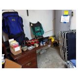 Back packs and three camping cots/mattresses