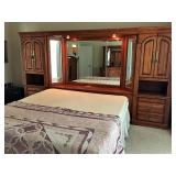 King bedroom suite. Lighted headboard and two side towers.