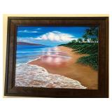 Signed and numbered.  Titled "North Beach" Artist- Lahaina, Hawaii.