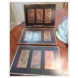 Framed, engraved copper panels from Brazil.