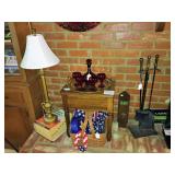 small hinged top storage table.