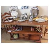 Drop leaf dining table with five chairs