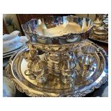 Silver punch bowl complete set