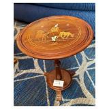 Inlayed pedestal table