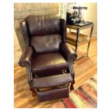 Leather push back recliner
