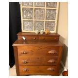 Antique dresser with carved wooden handles