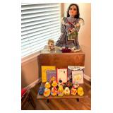 Antique school desk with ink well top.