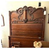 Ornate antique headboard