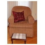 Sherrill Side Chair; Red/Gold/Cream