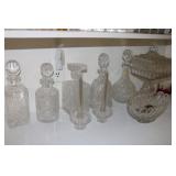 Crystal Decanters & Large Preserve Stand