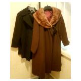 Vintage Pee Coat and & Wool Fur Coat
