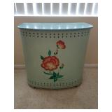 Metal tole painted hamper