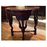 Beautiful Antique Hand Carved Swan Table