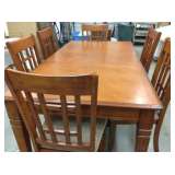 Dining table with leaf & 6 chairs - new, never used. 