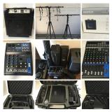  Monster Truss Lighting Tripod Stands - Yamaha Mixing Console MG10XUF - BT Studio Mixer - Shure Mic - Golf Cart - Bike - & More!
