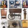 Rock Ola Jukebox, Vintage Tea Cart, Bombay Vanity, Vintage Mikey & Snoopy Phones, Harley Davidson Items & More!