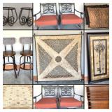 bar stools - patio furniture - rug