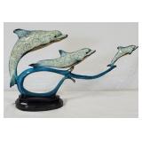 Bronze Triple Dolphin Statue