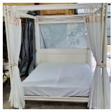 King Canopy Bed w/Glass Headboard