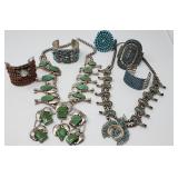 MUSEUM  QUALITY NATIVE AMERICAN INDIAN JEWELRY SILVER JADE 