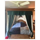 Four Poster Canopy Queen Waterbed w/Top Mattress - 94" Long x 72" Wide x 80" Tall - Pre-Sale $500
