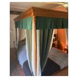 Four Poster Canopy Queen Waterbed w/Top Mattress - 94" Long x 72" Wide x 80" Tall - Pre-Sale $500