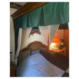 Four Poster Canopy Queen Waterbed w/Top Mattress - 94" Long x 72" Wide x 80" Tall - Pre-Sale $500