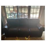 3-Seater Studded leather Brown Sofa - 91" Long x 41" Deep x 36" Tall - Pre-Sale $225