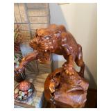 4ft Tall 2-piece Burl Wood Hand-Carved Panther - Accepting offers as owner has a minimum(please call