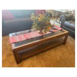 Glass Top Coffee Table - 54" Long x 24" Wide x 16" Tall - Pre-Sale $60