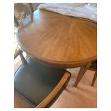 Vintage Henredon Dining Table, 2 Leafs & 8 Chairs w/Table Pad - 65" Length + 20" per Leaf x 45" Wide
