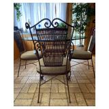 Bassett Furniture Wrought Iron Glass Top Table w/4 Chairs - $250 Set - Diameter 47.5" x 30" H. 