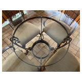 Bassett Furniture Wrought Iron Glass Top Table w/4 Chairs - $250 Set - Diameter 47.5" x 30" H. 