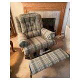 Green Plaid La-Z-Boy Rocking Recliner - $60 - 40" Wide x 35" Deep x 40" High